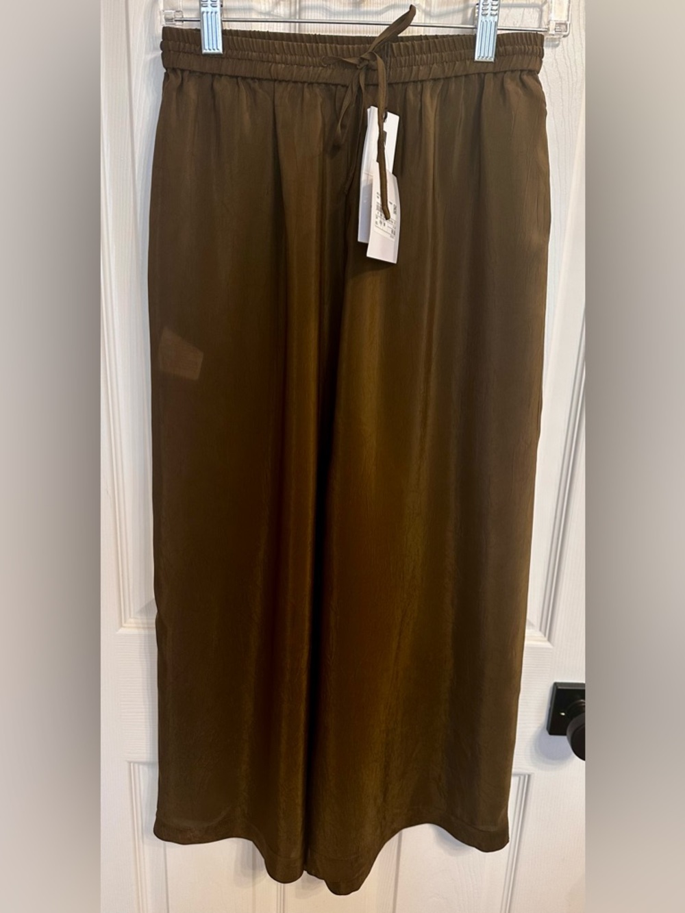 McQ by Alexander McQueen Womens Brown/Olive 100% Cupro Cropped Pants Size 38 NWT